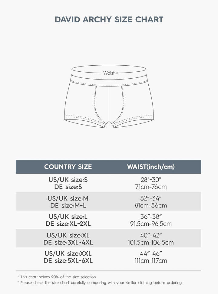 DAVID ARCHY Boxershorts Herren Modal mit Eingriff Separat Beutel Microfaser Multipack Unterhosen Fun