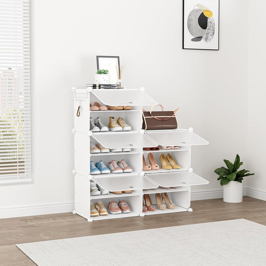 Schuhregal, Schuhschrank Organizer 10 Ebenen, Schuhschrank Schmal Schuhaufbewahrung für 20-22 Paar,