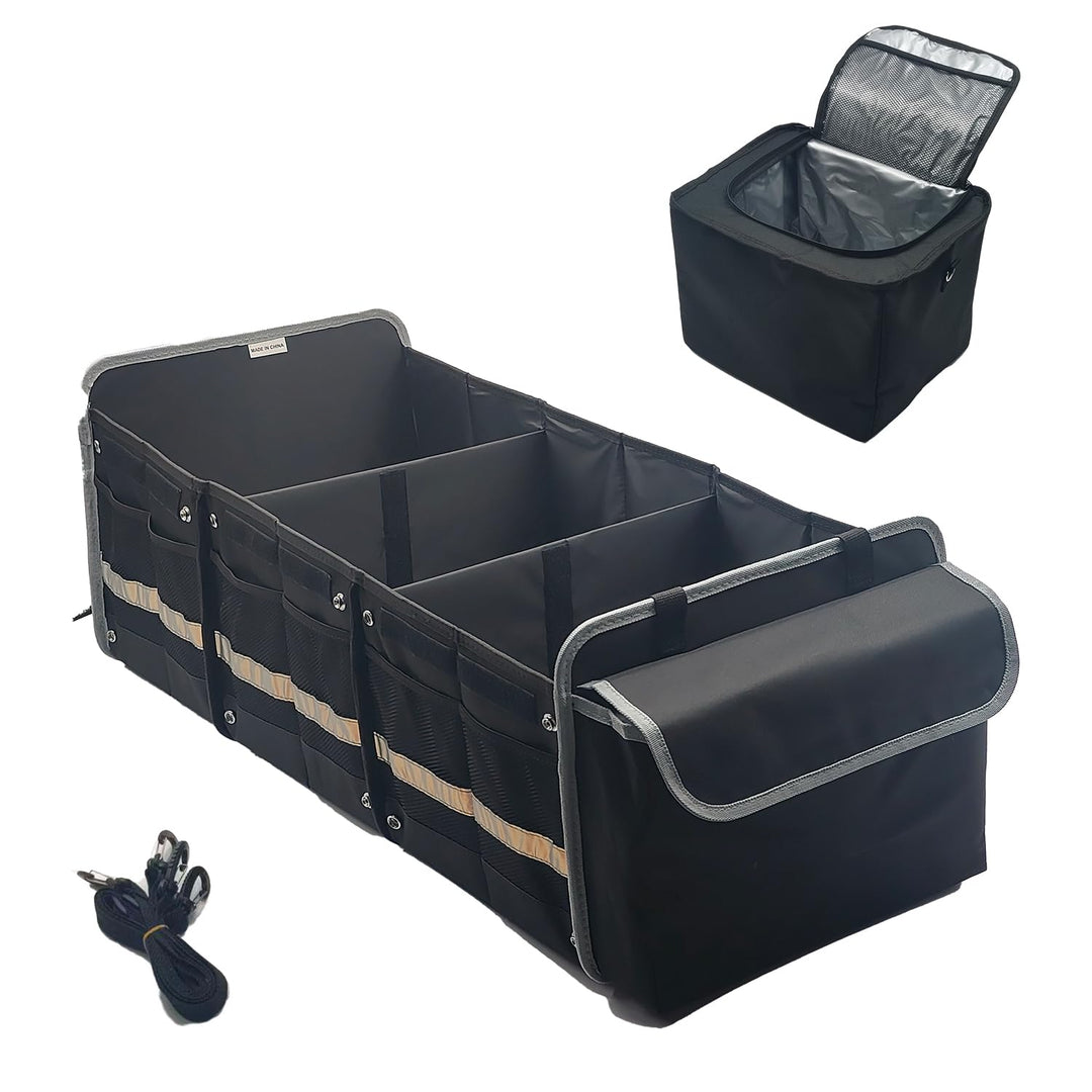 Kofferraum Organizer,Kofferraumtasche,Zusammenklappbarer 3 Extra Grosse Fächer 5 in 1 Kofferraumtasc