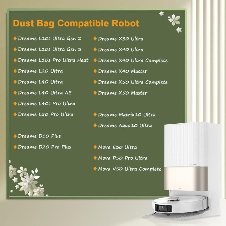 14 Stück Staubbeutel für Dreame X40/X50 Ultra Complete, X40/X50 Master, X30 Ultra, L10s Ultra /L10s