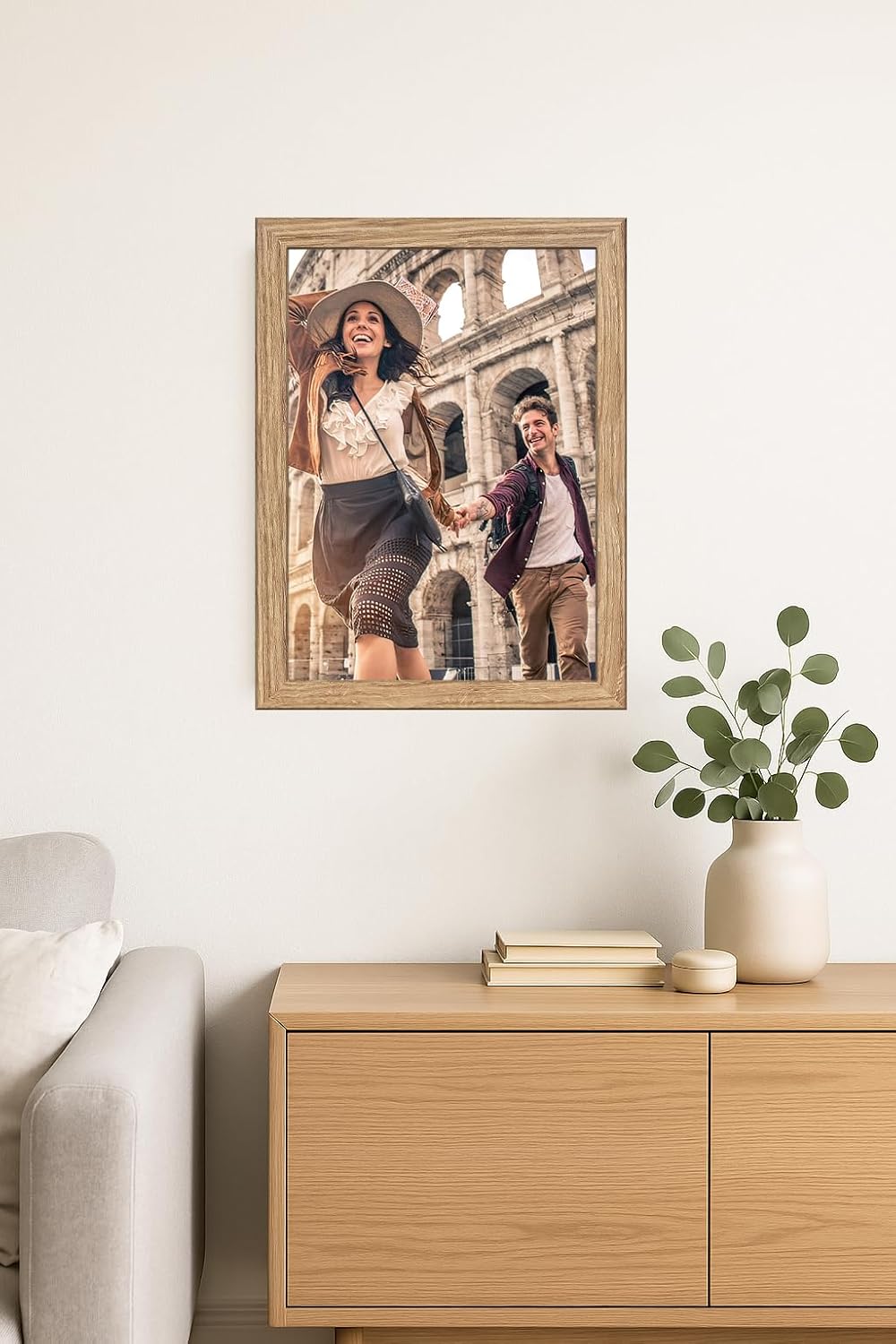 CABBEL Doppelpack (2er Set) Bilderrahmen 30x40 cm, Eiche, stabiles MDF-Holz Rahmen, bruchsicherem Pl