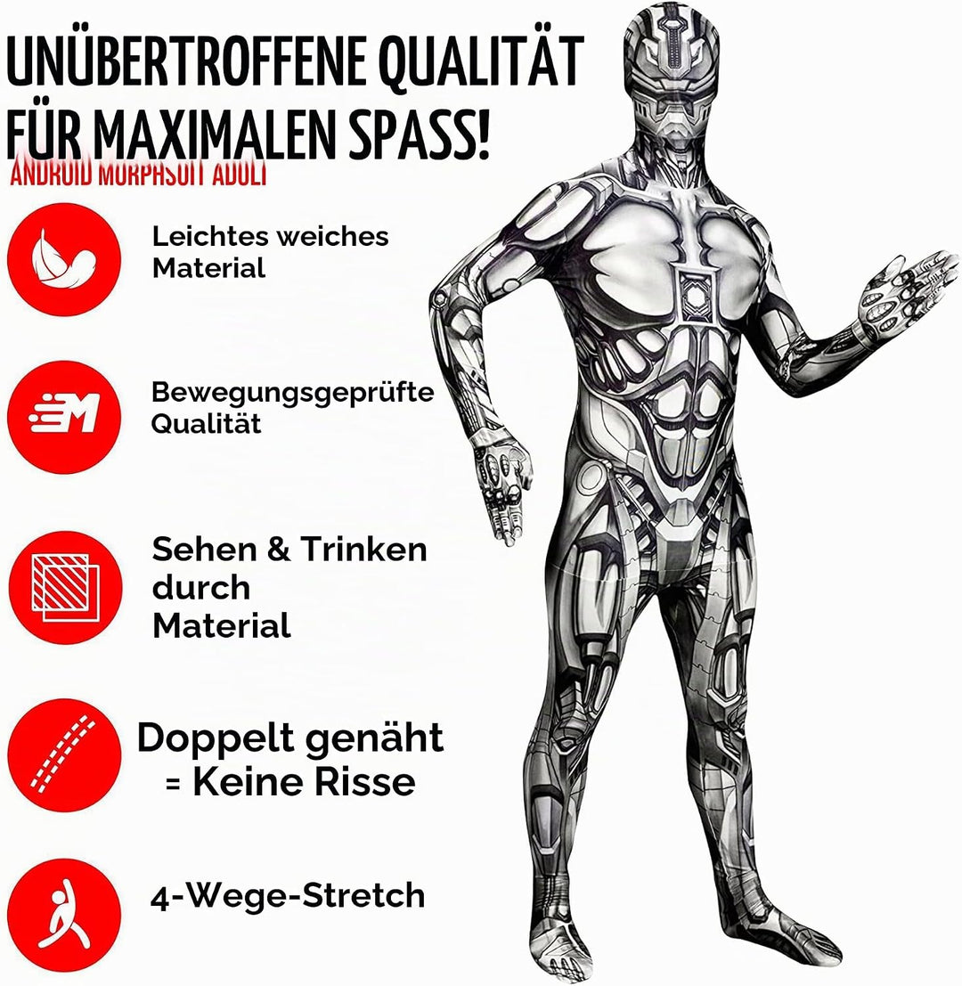 Morphsuits MLMADM Roboter Kostüm Erwachsenenkostüme, M, M Roboter