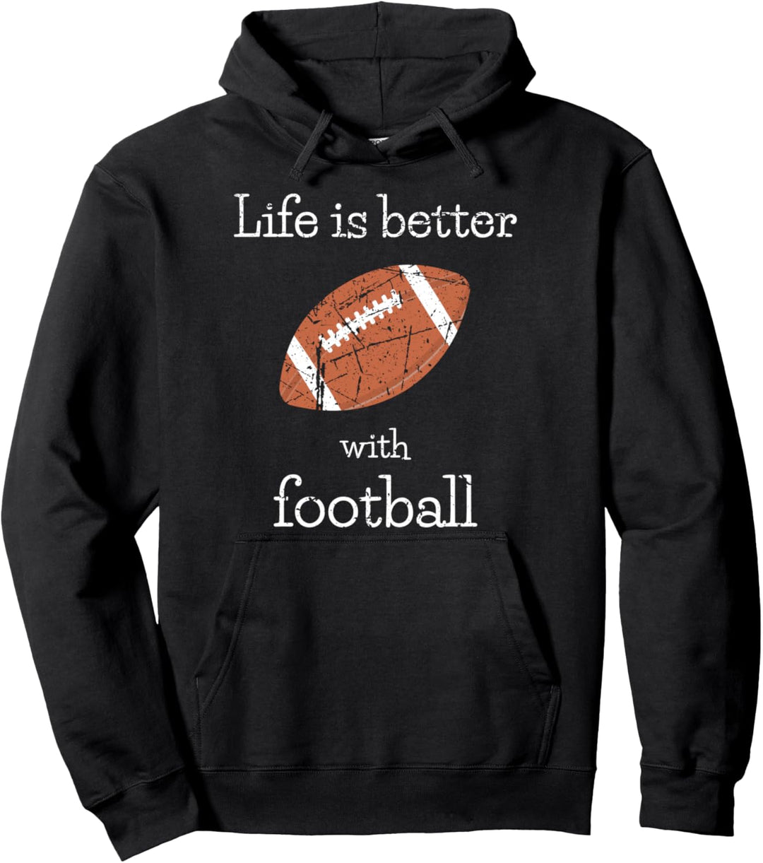 Football Player Life Is Better With Football Sports Game Day Pullover Hoodie