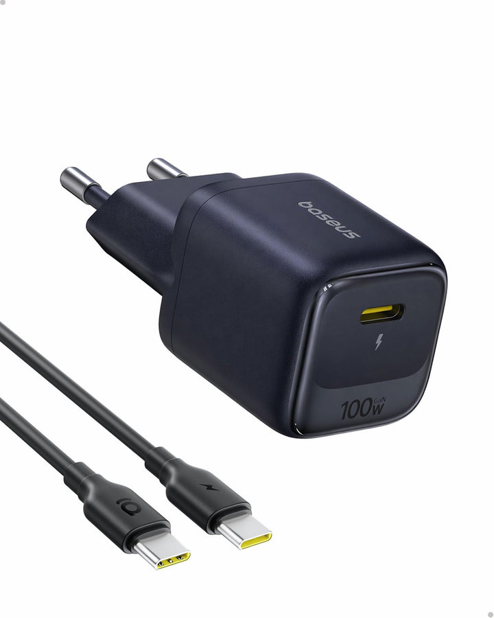 Baseus Enerfill 100W USB C Ladegerät, Kompaktes PD Schnellladegerät, GaN Netzteil für MacBook Pro/Ai