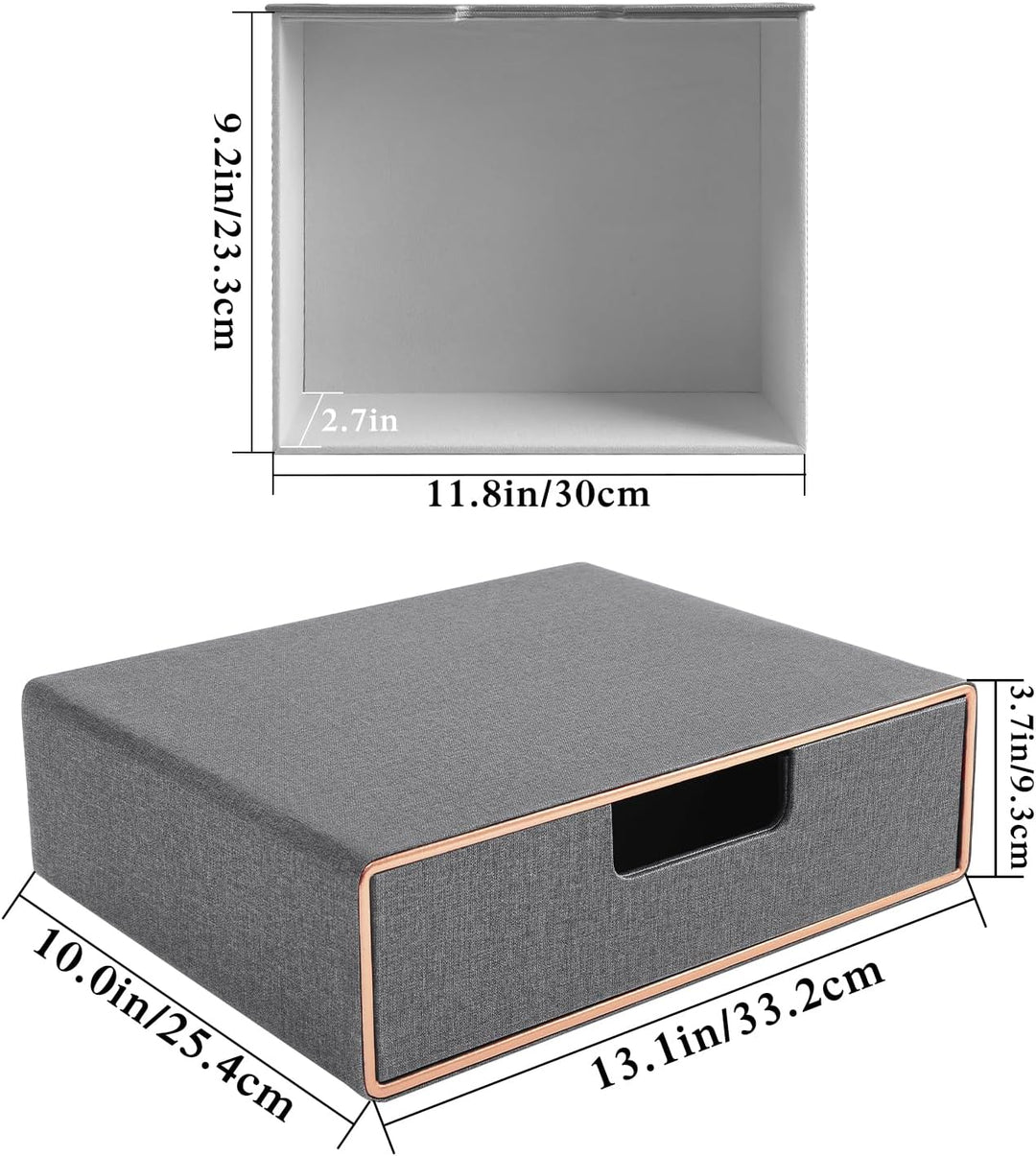 Schreibtisch-Schubladenbox mit geschlossenem A4-Fach, PU-Leder-Schubladenbox, Schmuck-Organizer, Kos