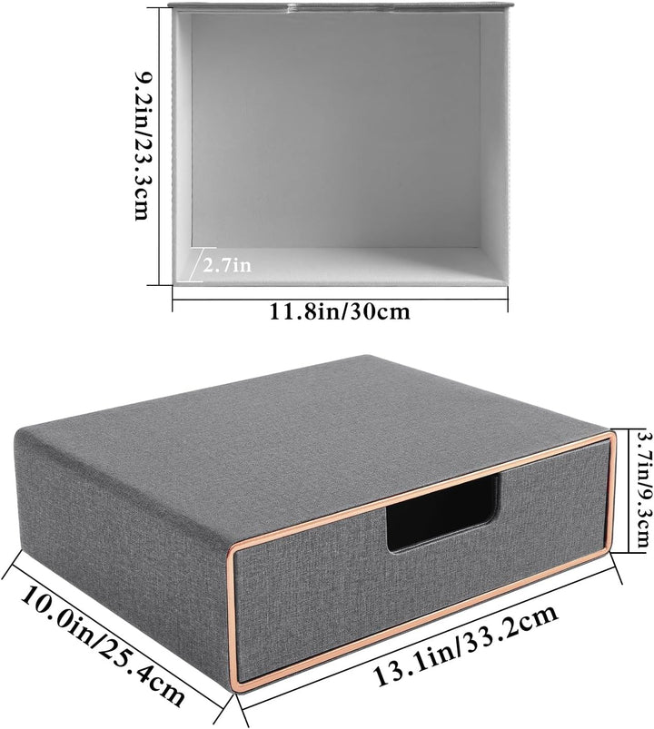 Schreibtisch-Schubladenbox mit geschlossenem A4-Fach, PU-Leder-Schubladenbox, Schmuck-Organizer, Kos