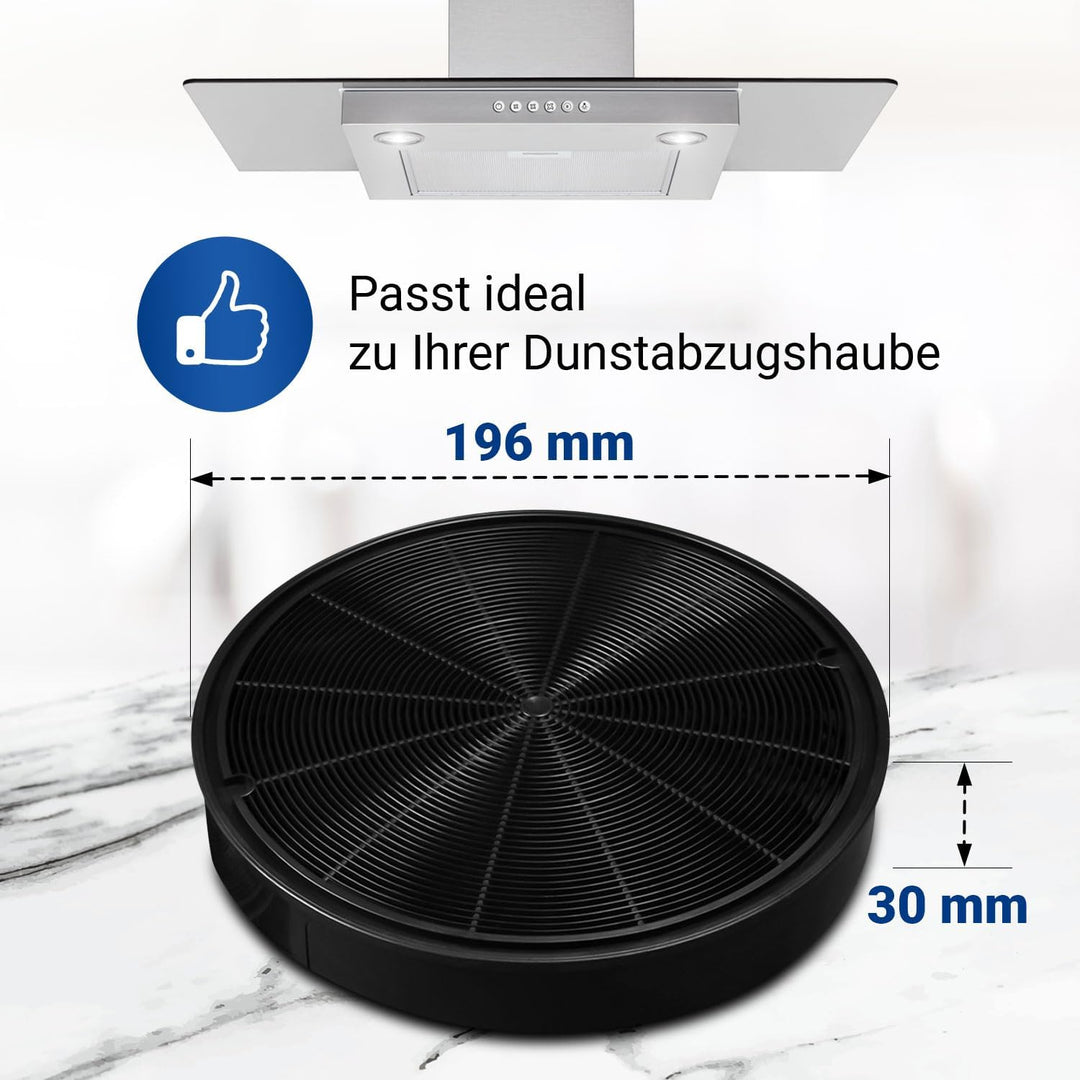 VIOKS 4x Filter Rund Aktivkohlefilter Dunstabzugshaube Ersatz für AEG Electrolux 902980046/4 9029793
