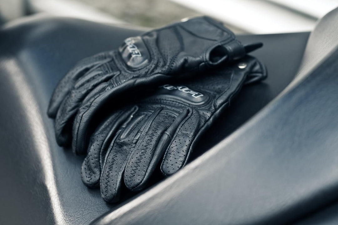 SHIMA Caliber Motorradhandschuhe Damen Herren - Klassische, Vintage, Sommer mit Protektoren S Schwar