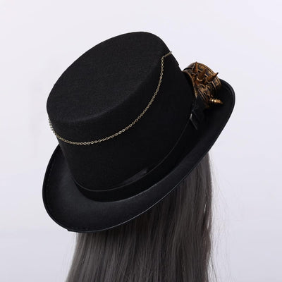 BLESSUME Steampunk Zylinder Hut mit Brille Unisex Fancy Dress (Farbe E, M) Farbe E M, Farbe E M