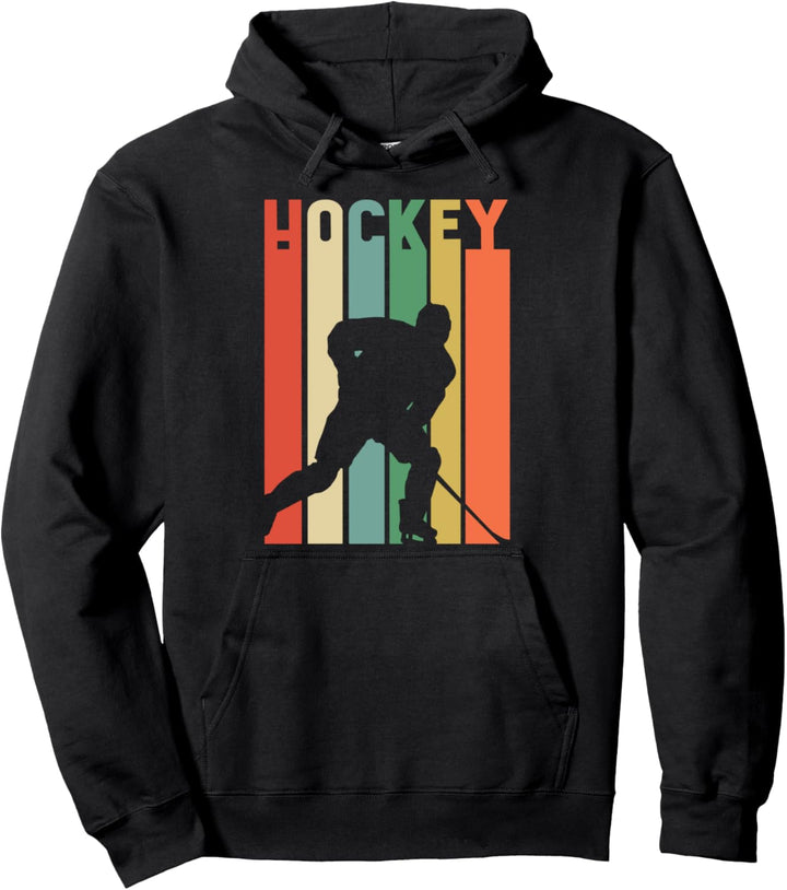 Ice Hockey Vintage Retro Style Gift for Hockey Player Coach Pullover Hoodie