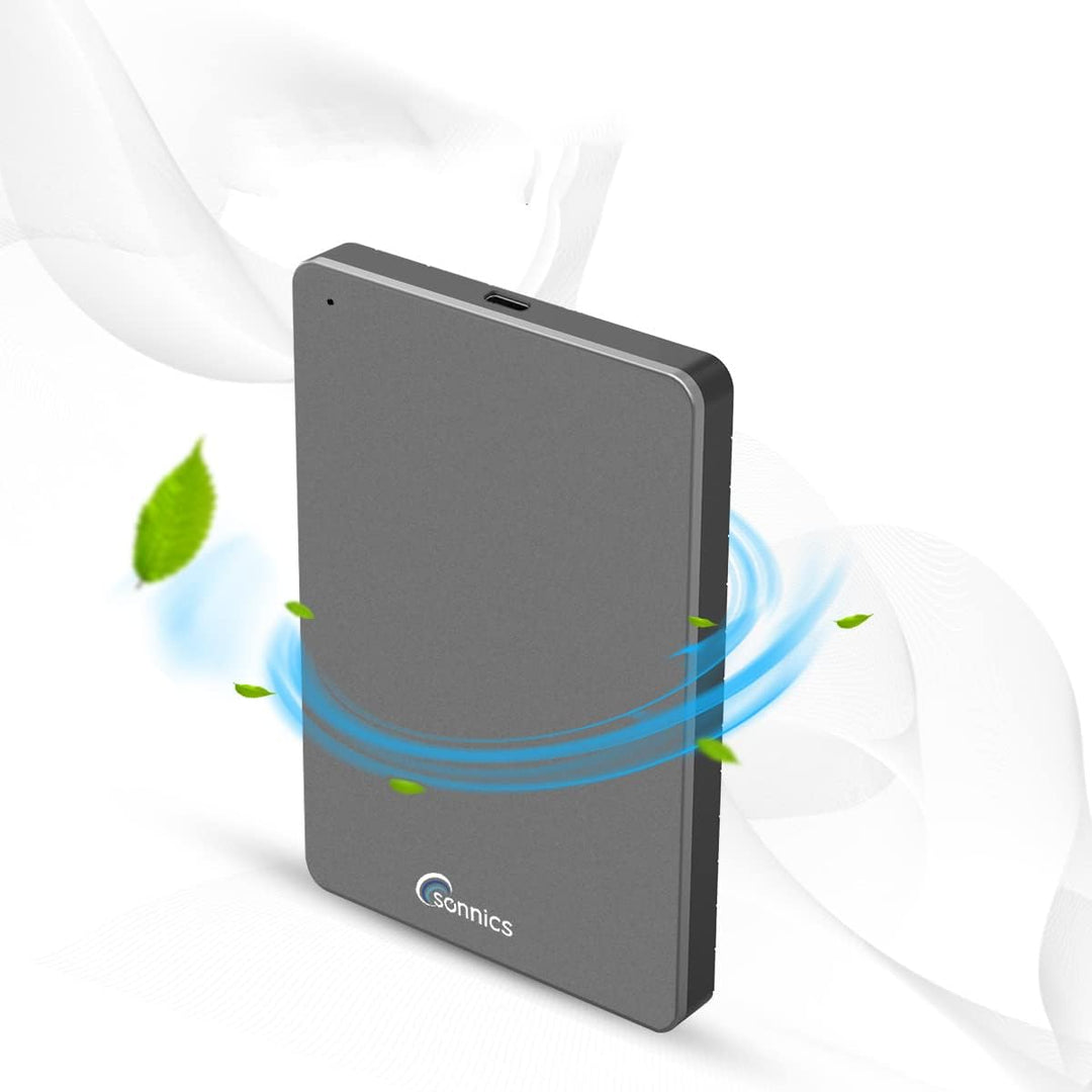 Sonnics 1TB Grau Externe tragbare Festplatte Typ C USB 3.1 kompatibel mit Windows-PC, Mac, Smart TV,