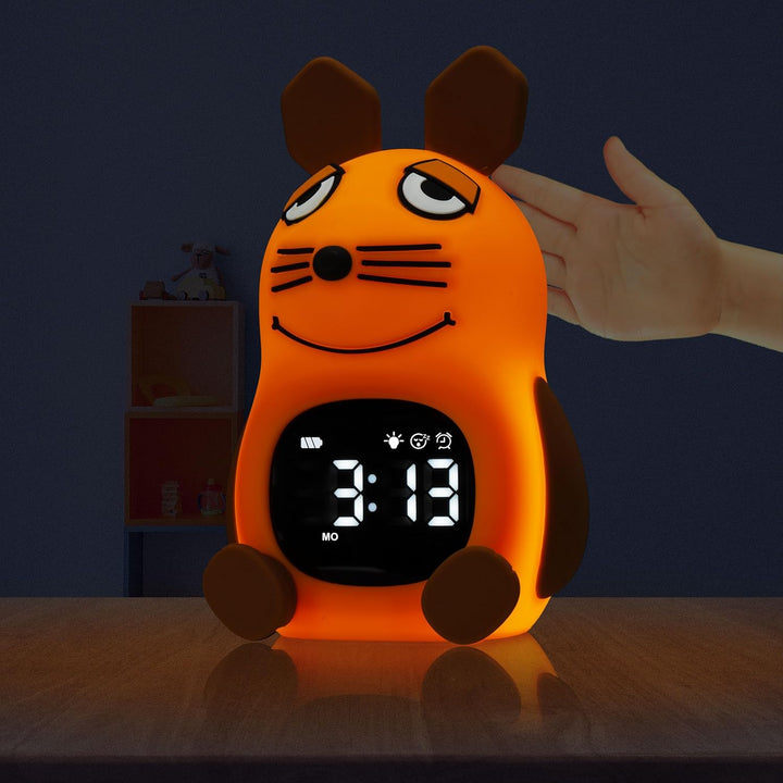 Bresser DieMaus Kinderwecker mit Nachtlicht, sanftes Aufwachen, 3-stufiges Licht, Touch-Steuerung, U