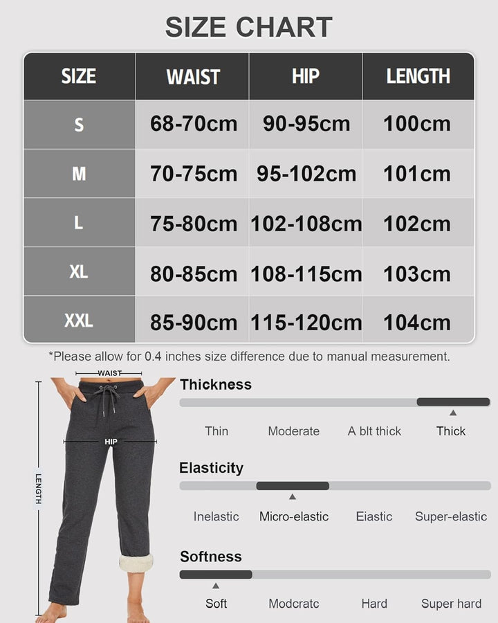 Yutdeng Freizeithose Warme Jogginghose Damen Gefütterte Fleece Winter Sporthose Lang Fleecehose Casu