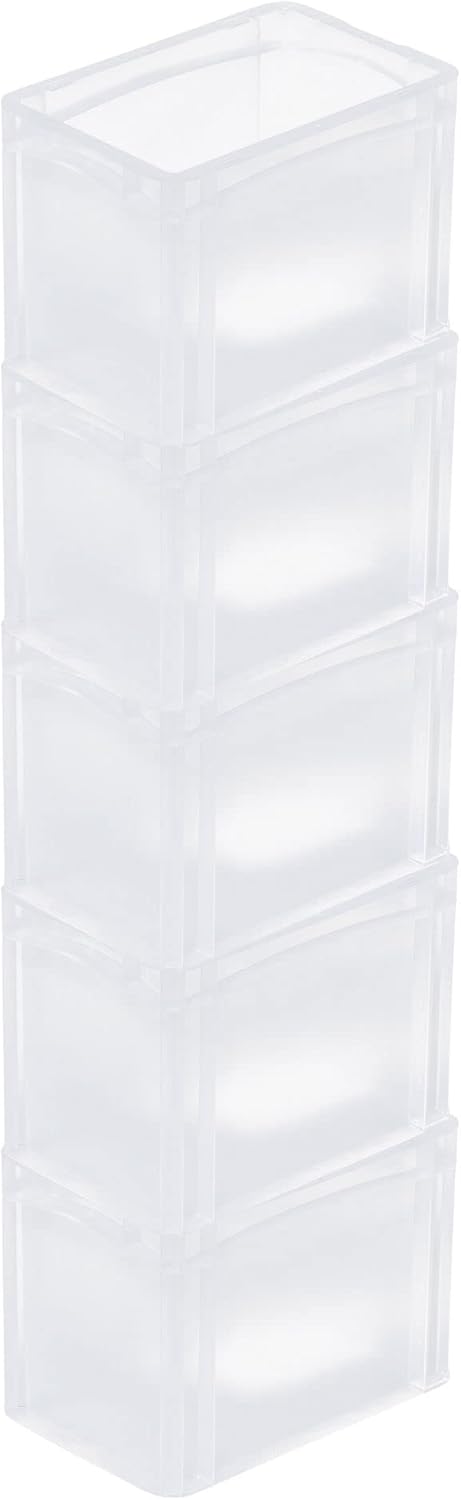PROREGAL SuperSparSet 5x Transparenter Eurobehälter BasicLine mit geschlossenem Griff | HxBxT 22x20x