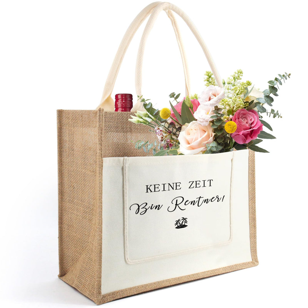 Tarklanda Jutetasche Damen Geschenk Jute Shopper Bag, Jute Einkaufstasche personalisiert Jutebeutel