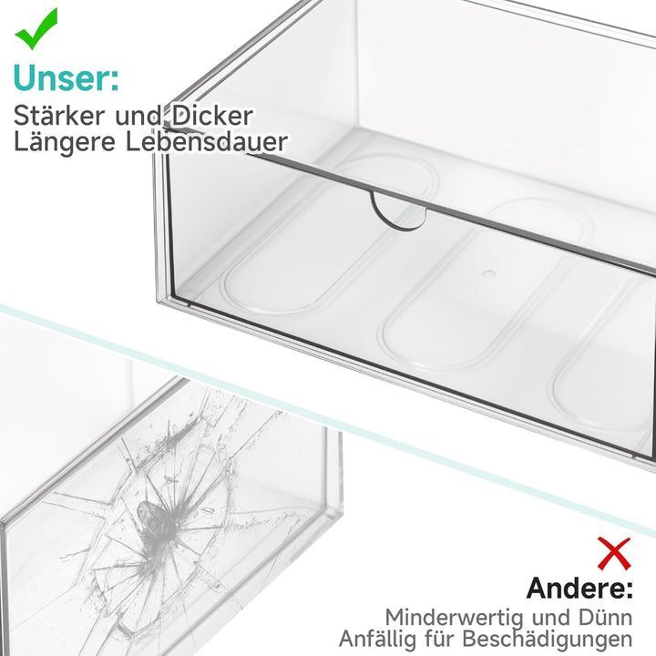Acryl Schreibtisch Organizer mit 6-Schubladen, Make up Organizer Kunststoff, 23x16,5x28,5 cm, Klare