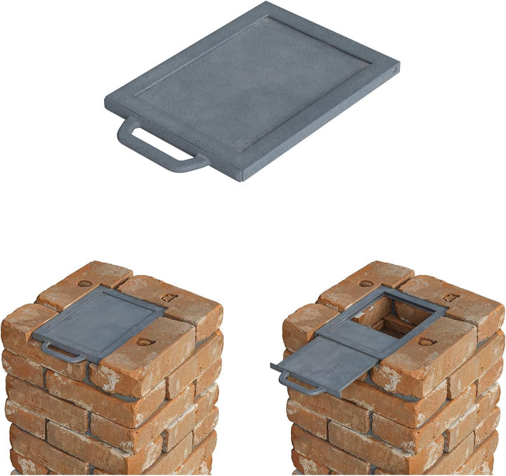 QLS Kaminschieber Drosselschieber Rauchgasregulierung Luftregulierung Guss 24 x 18 cm