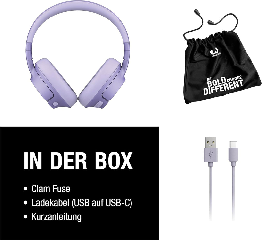 Fresh 'n Rebel Clam Fuse Bluetooth kopfhörer Over Ear mit Hybrid Active Noise Cancelling, mit ENC-Mi