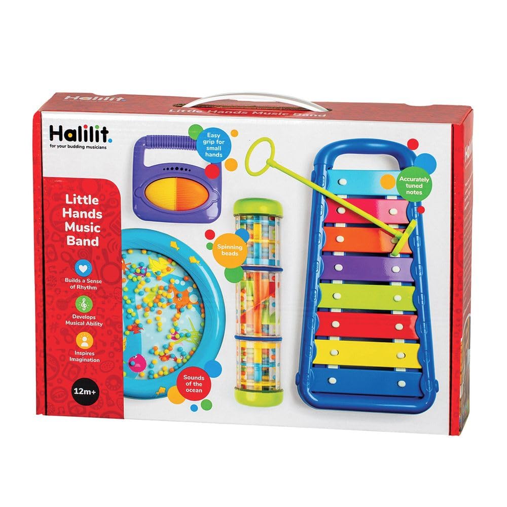Halilit HL4000 - Baby Musik Instrumente, Xylophon Rassel Regenrohr Trommel
