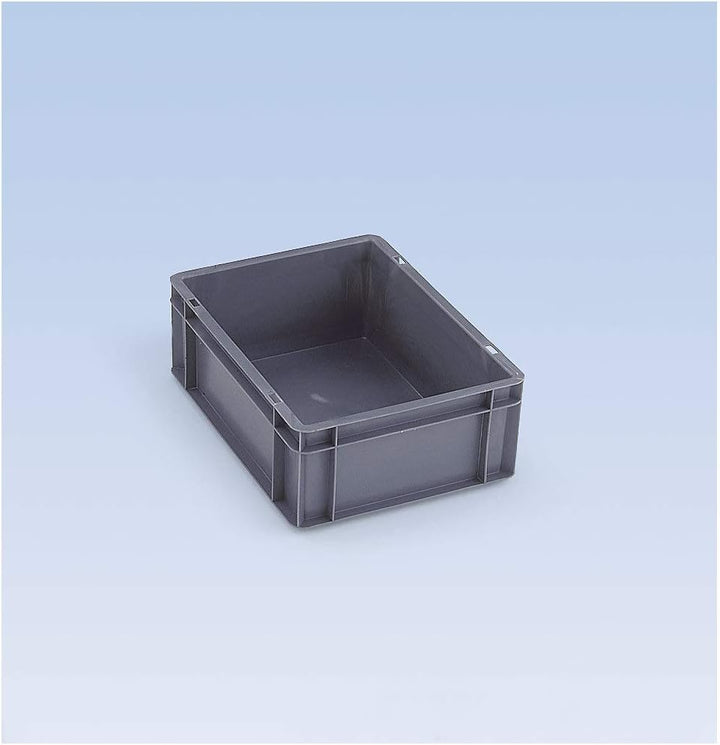 Euro-Format-Stapelbehälter, Wände und Boden geschlossen - LxBxH 600 x 400 x 145 mm - grau, VE 5 Stk