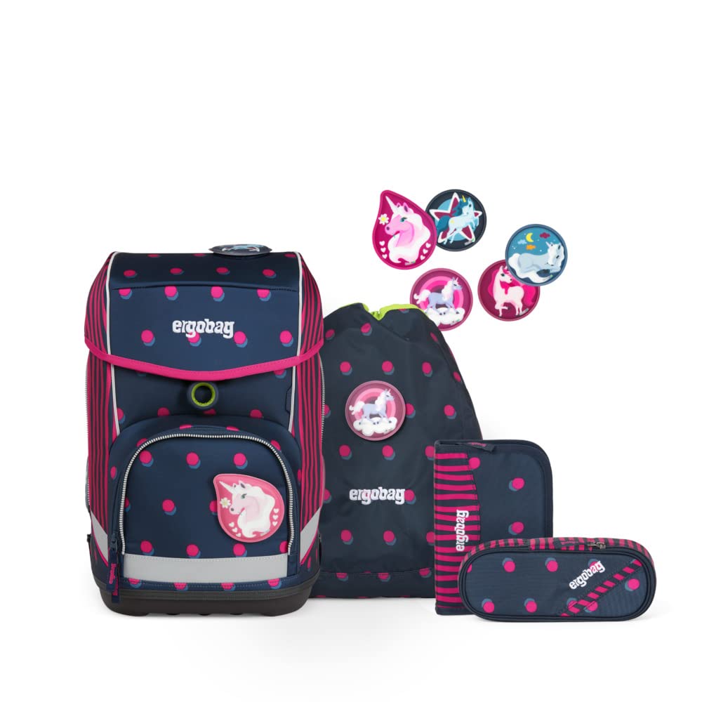 ergobag Cubo Set Ergonomischer Schulrucksack, 5 Stück Einheitsgrösse Schubi Dubär - Blau, Einheitsgr