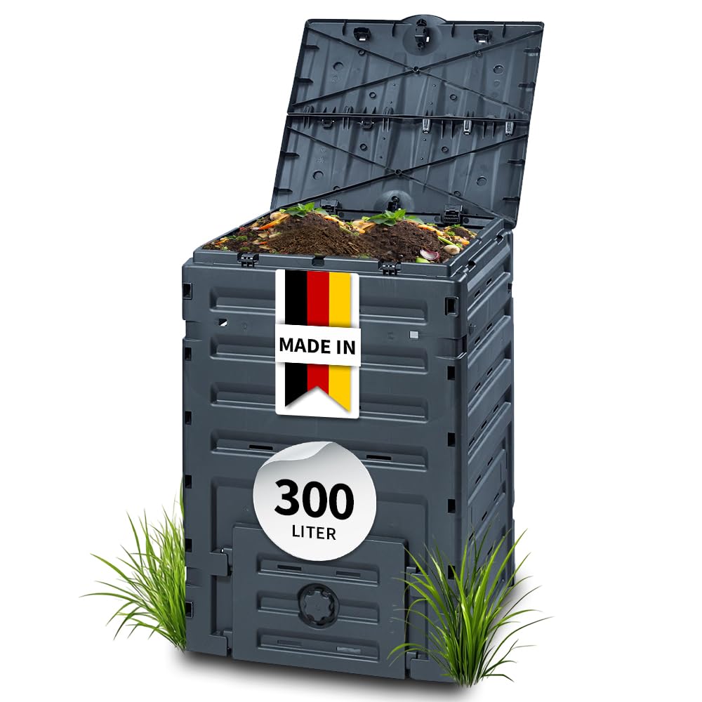 GARANTIA ECO-Master Kunststoff Komposter 300 Liter schwarz - Komposter Garten, Abfall & Recycling, S