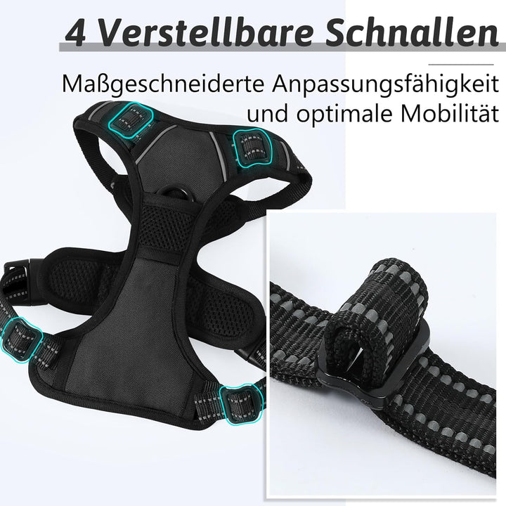 Demigreat Hundegeschirr Mittelgrosse Grosse Hunde, Anti Zug Hundegeschirr Gepolstert mit Griff, Atmu