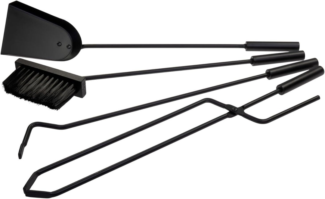 raik Kaminbesteck Set Oskar 4-teilig inkl. Rindsleder Ofenhandschuh bronze Kamingarnitur mit Stahlgr