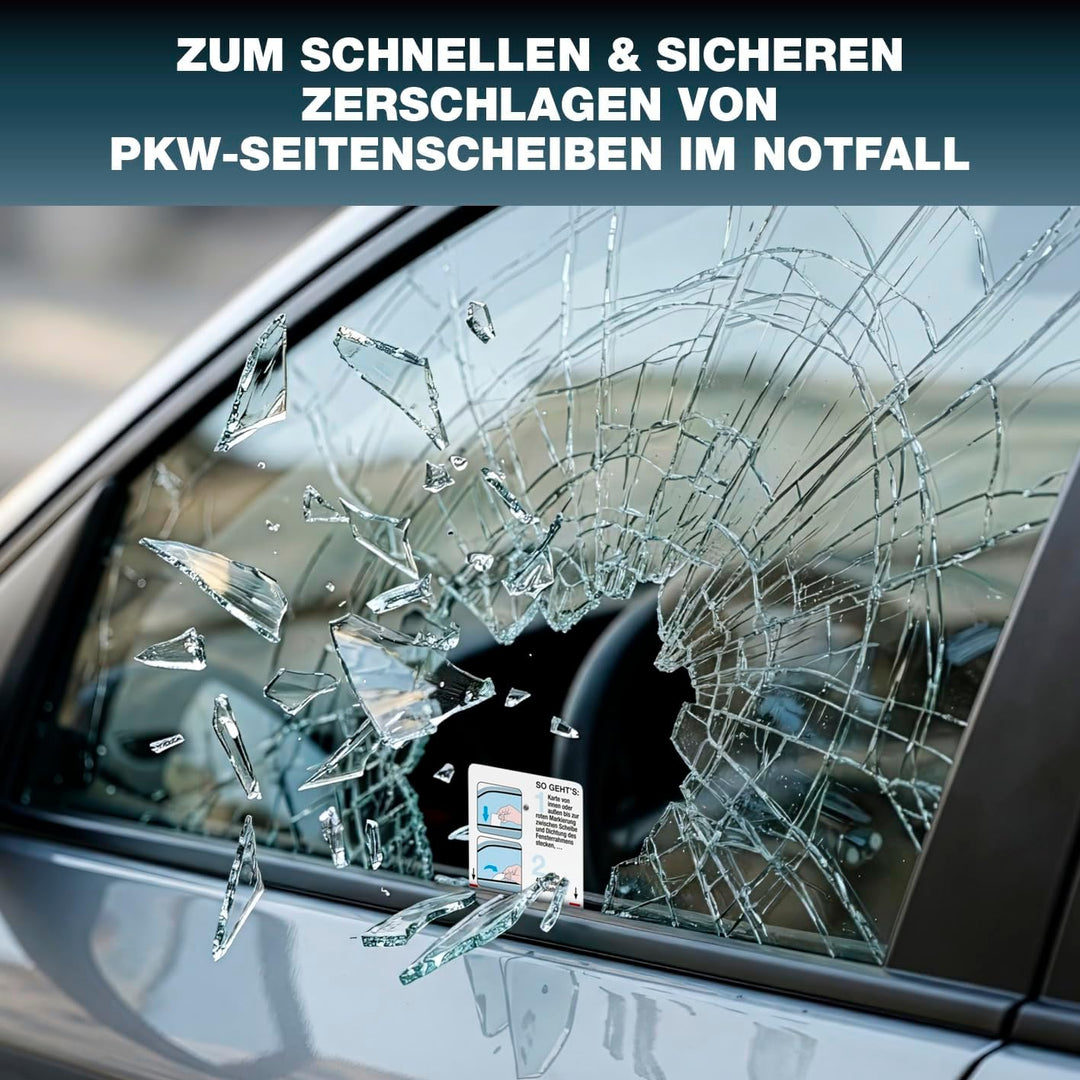 Wenn jede Sekunde zählt | Notfall-Rettungswerkzeug im Kreditkartenformat | Für PKW-Seitenscheiben, v