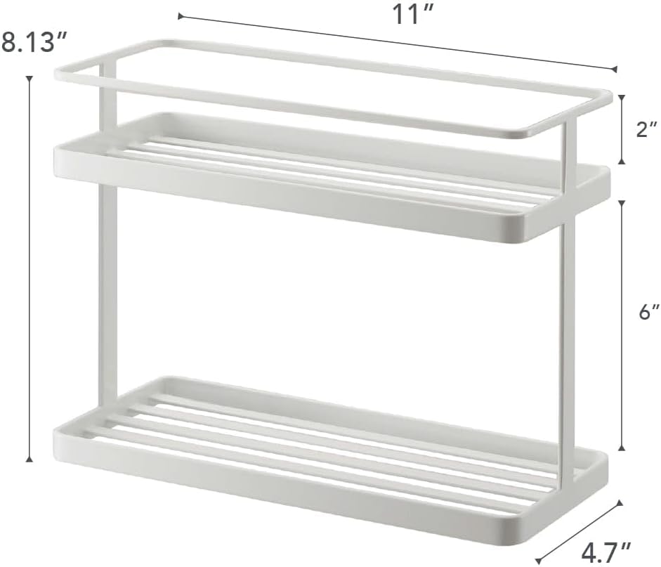 YAMAZAKI Home Arbeitsplatte Gewürzbehälter Aufbewahrung und Organizer Rack | Stahl, Einheitsgrösse,