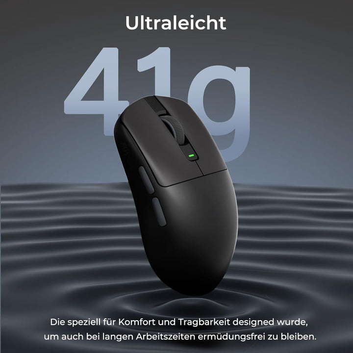 RK ROYAL KLUDGE M30 Gaming Maus Wireless, 12000 DPI PixArt PAW3311 Sensor Gaming Mouse, 41g Ultralig