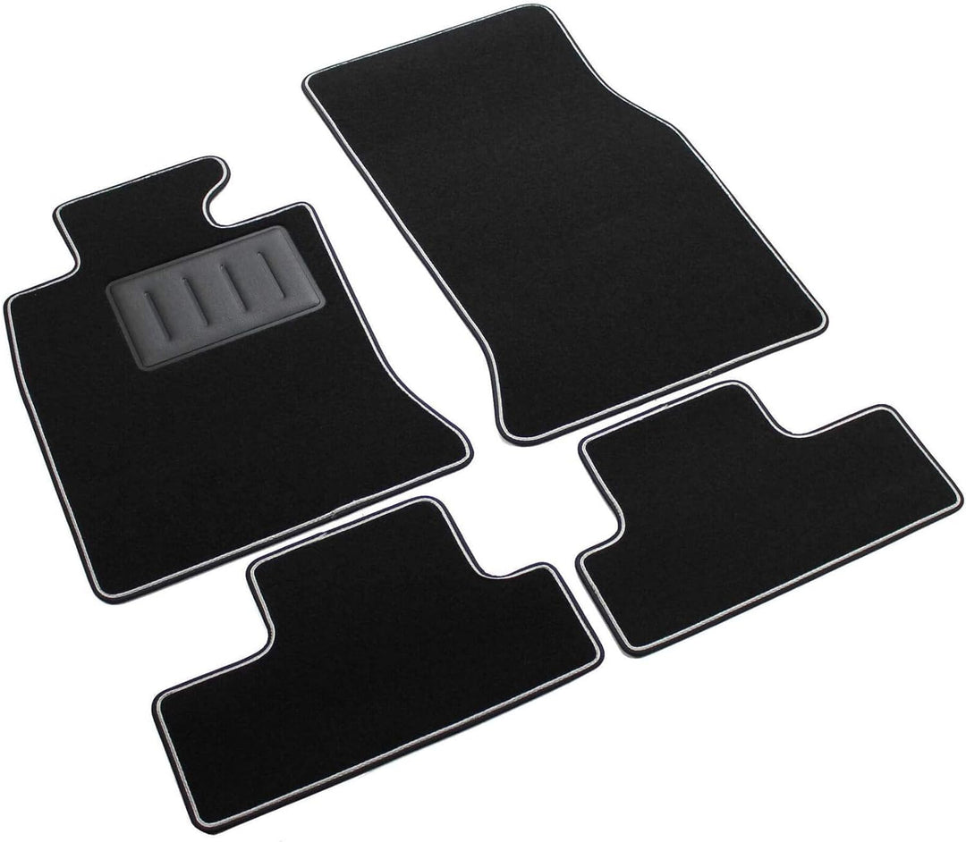 Das Teppich Auto, sprint03101, FuÃŸmatten Teppiche Schwarz rutschfest, verstÃ¤rkter Rand, zweifarbig