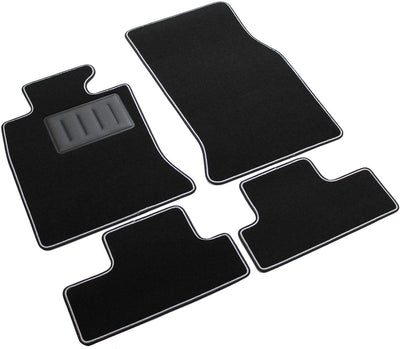 Das Teppich Auto, sprint03101, FuÃŸmatten Teppiche Schwarz rutschfest, verstÃ¤rkter Rand, zweifarbig
