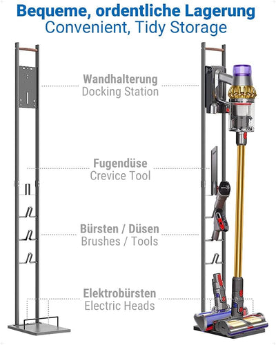 ecooe Staubsaugerhalterung freistehend Bodenständer Halterung für Dyson V15 V12 V11 V10 V8 V7 V6 Out