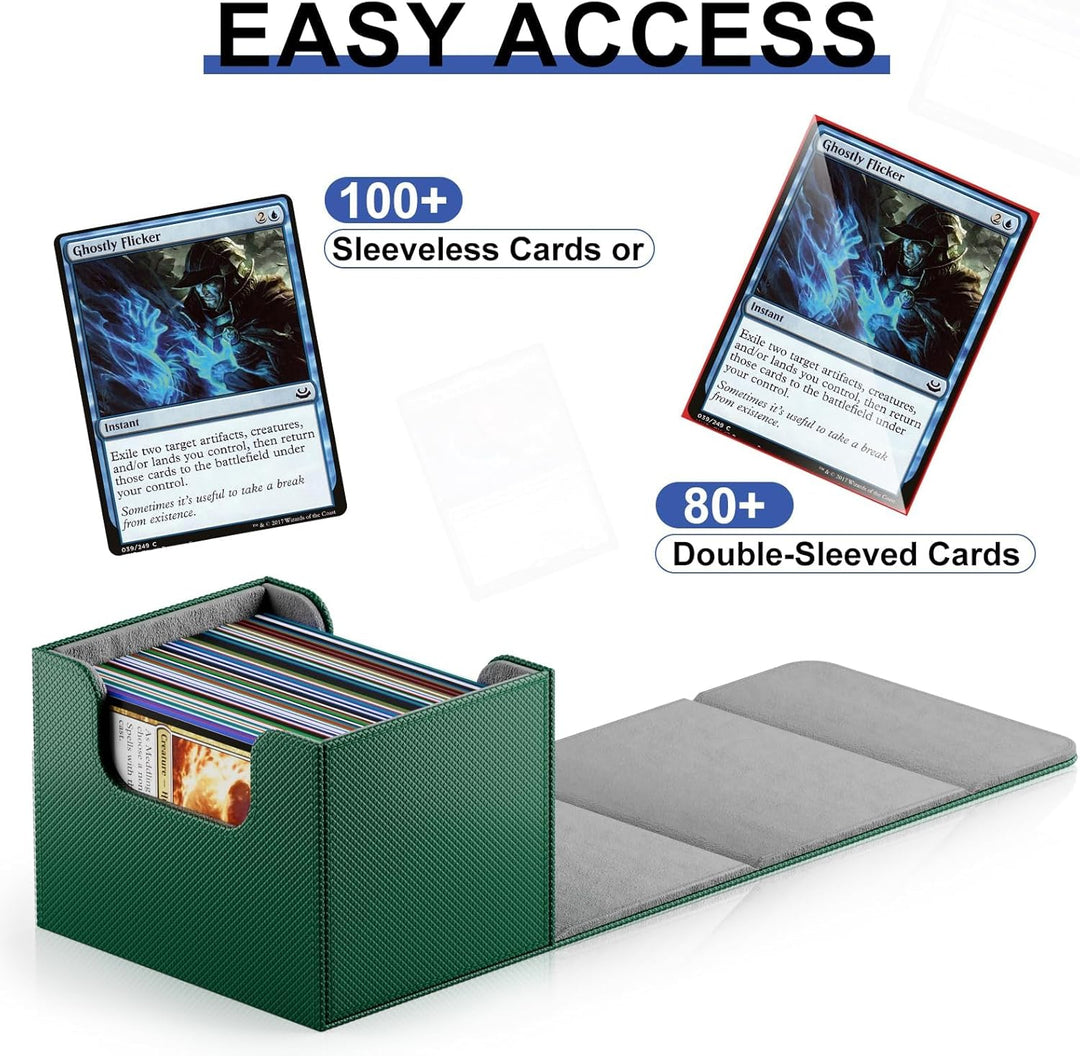 Mlikero Deckbox Card deck Box kompatibel mit MTG Karten, 4 Pack Horizontal Leder Card Deck Boxen für