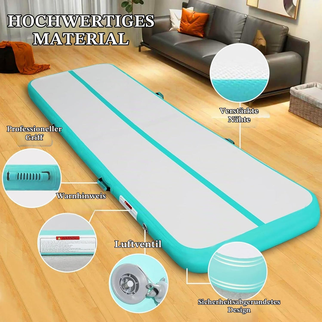 PPXIA Gymnastikmatte Air Matte Track 3M 4M 5M 6M 10/20CM Höhe, Turnmatte Tumbling Matten mit Komplet