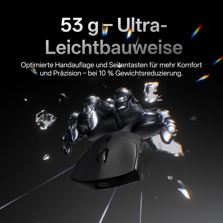 Rapoo VT7 Kabellose Gaming-Maus, Echte 8000Hz Abfragerate, 26K DPI Sensor, 53g Ultraleicht, 750 Std.
