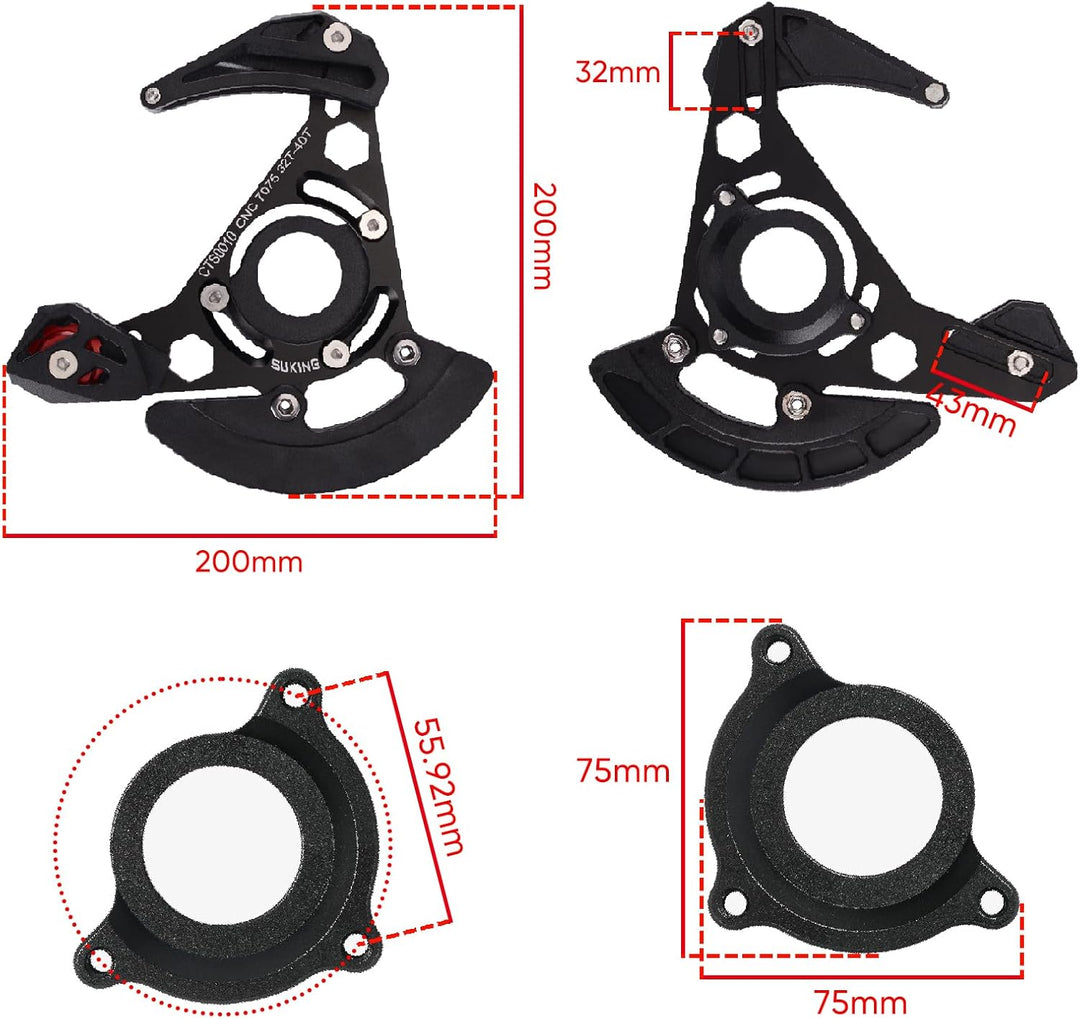 BESNIN Kettenführung ISCG-05 Mountainbike Kettenführung Bike MTB Kettenführung für 1x System Schwarz