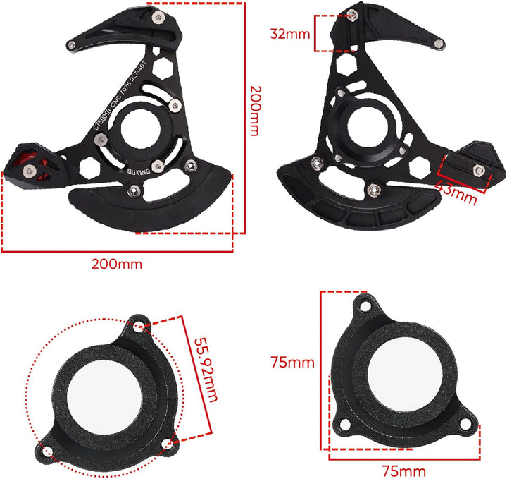 BESNIN Kettenführung ISCG-05 Mountainbike Kettenführung Bike MTB Kettenführung für 1x System Schwarz