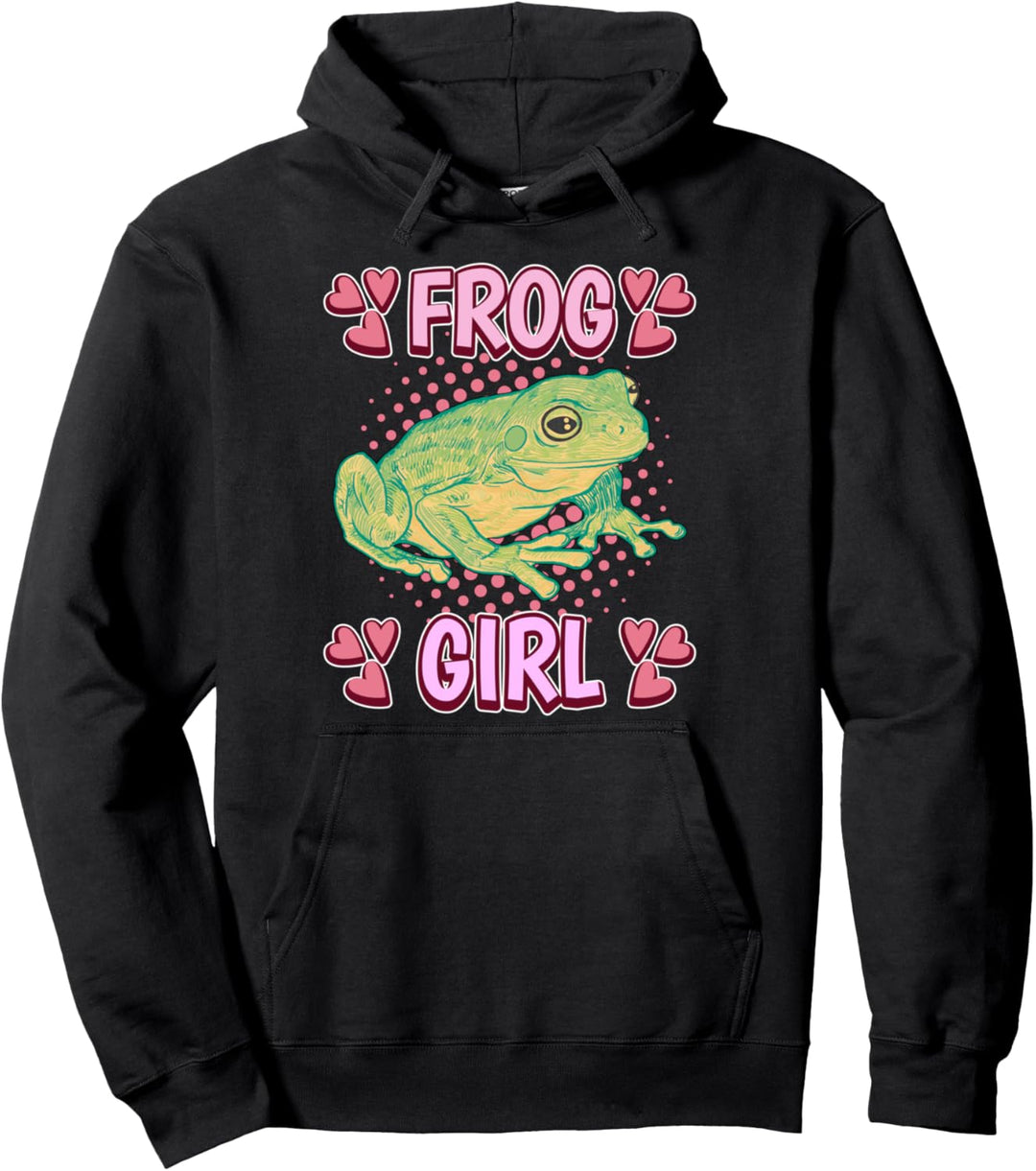 Damen Frog Girl Mädchen Frosch Pullover Hoodie