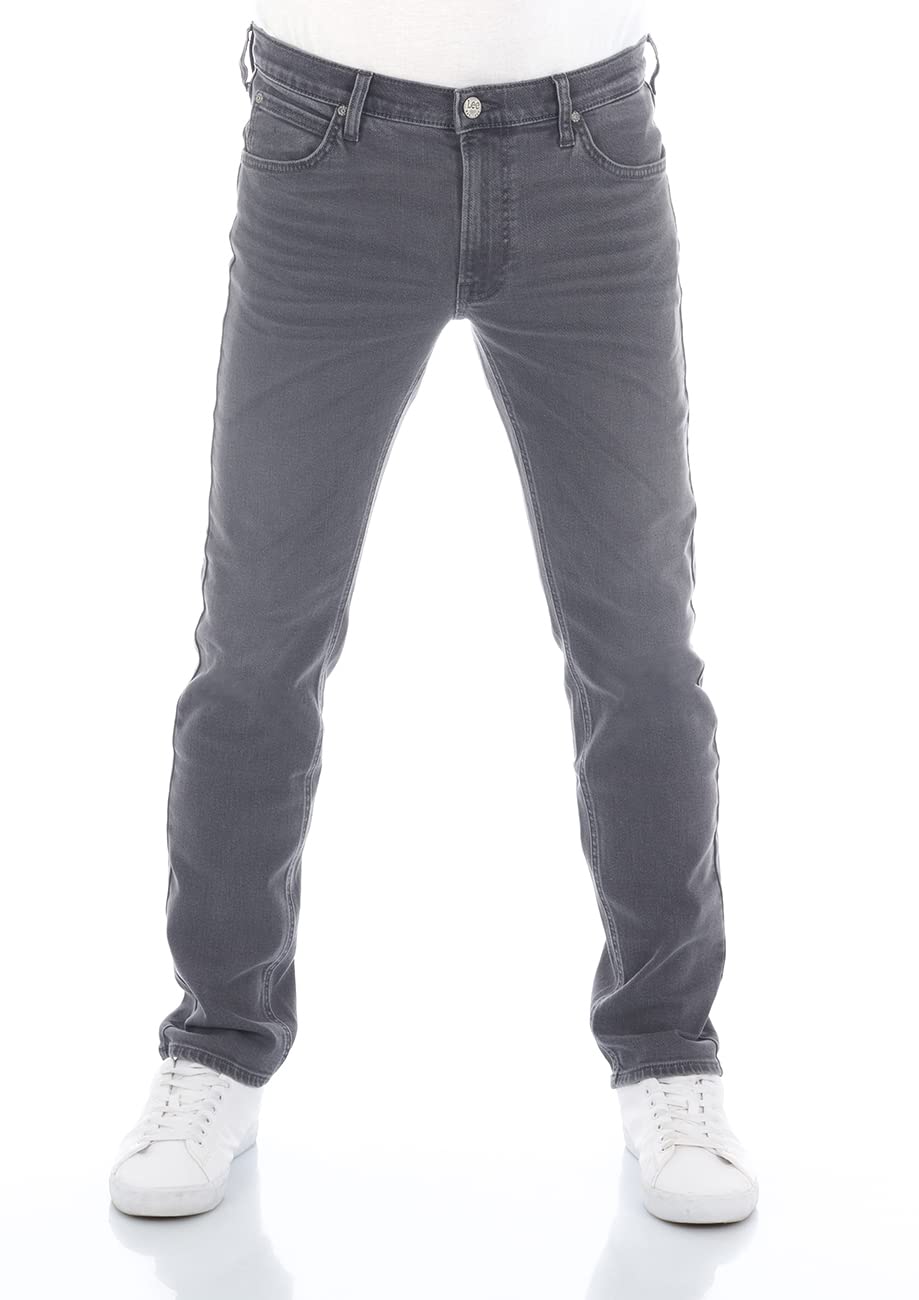 Lee Herren Jeans Regular Fit Daren Zip Fly Hose Straight Jeanshose Baumwolle Denim Stretch Blue Schw