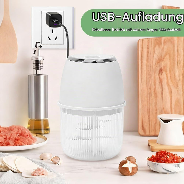 Mini Zerkleinerer Elektrisch, 350 ml Elektrisch Gemüsezerkleinerer Zwiebelschneider, Klein Zwiebel Z