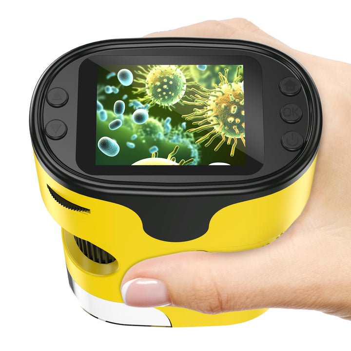 1000X Digitales Handmikroskop mit 2,0" 4K Bildschirm – Wiederaufladbares Komplett-Set inkl. 32GB Spe