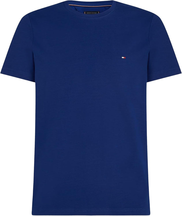 Tommy Hilfiger Herren T-Shirt Kurzarm Rundhalsausschnitt XS Blue (Wedge Blue), XS Blue (Wedge Blue)