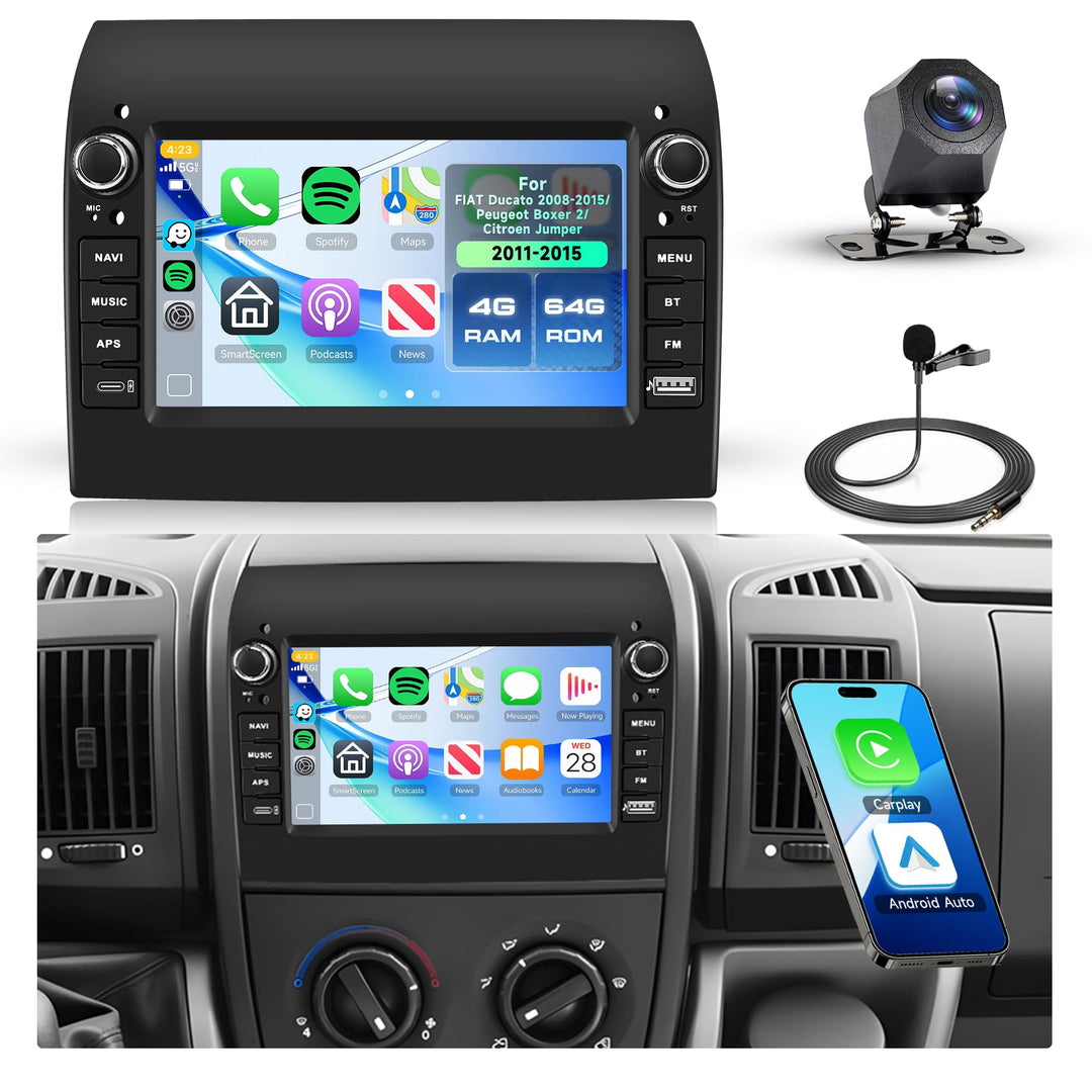 4G+64G Autoradio Android für FIAT Ducato 2008-2015/Peugeot Boxer 2/Citroen Jumper 2011-2015 9 Zoll W