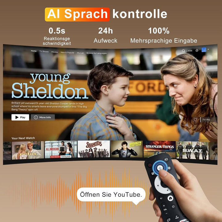 Salange Beamer,Kompatibel mit Netflix,4k heimkino Unterstützt,Handy Projektor Smart Mini Beamer für