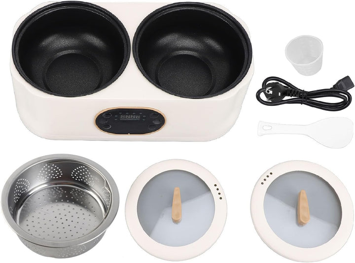 Multifunktionaler Kochtopf, Electric Double Rice Cooker Lunch Maker mit 2 Innentöpfen, Touchpanel, W