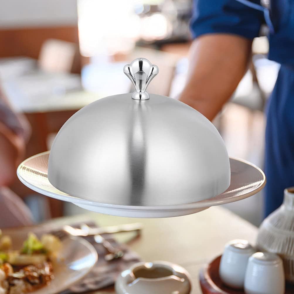 HEMOTON Edelstahl Speiseglocke Tellerglocke 30cm Topfdeckel Teppanyaki Deckel Lebensmittel Abdeckung