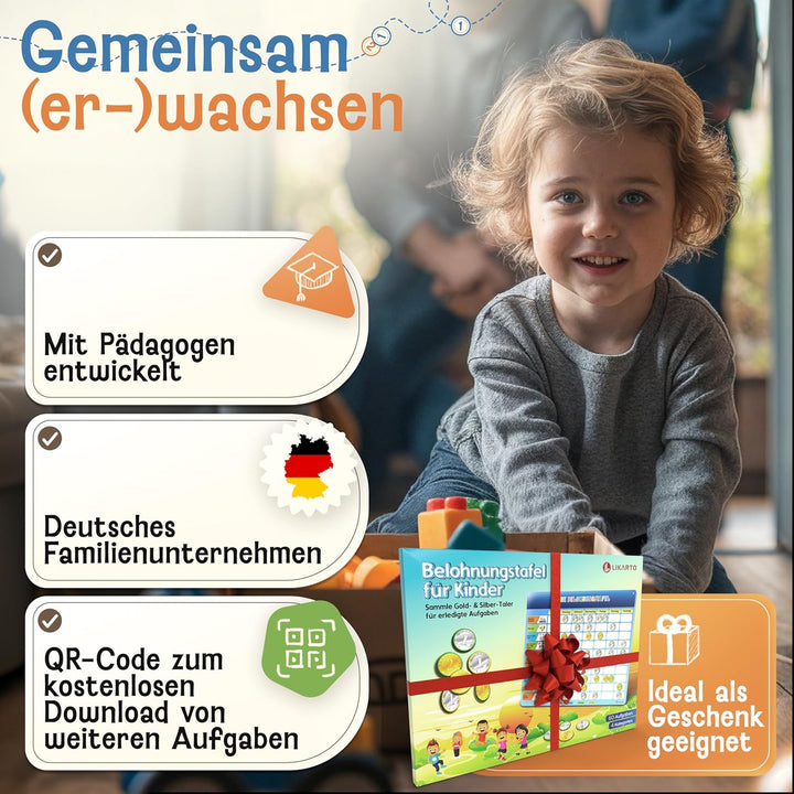LIKARTO Belohnungstafel Kinder – [DAS ORIGINAL] – Montessori Aufgabenplaner & Magnettafel – individu