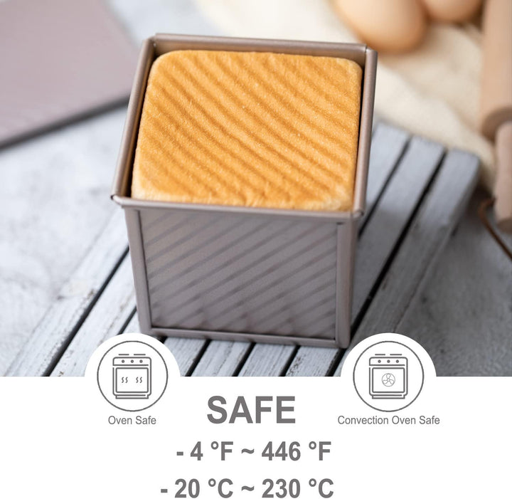 CHEFMADE Pullman Mini Brotbackform mit Deckel, 0,2 kg Teigkapazität, Rechteckige gewellte Toastbox z